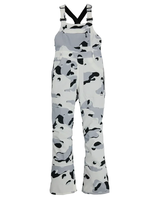 Burton Women's Avalon Stretch 2L Bib Snow Pants - Stout White Cookie Camo High-Waist Jogger Pants