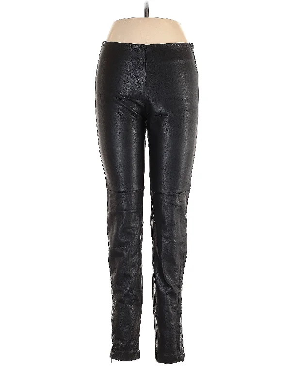 Faux Leather Pants Elegant Palazzo Trousers