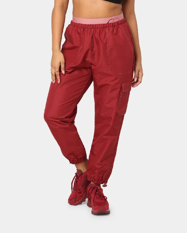 Reebok Women's Cardi B X Reebok Track Pants Triathlon Red Relaxed Lounge Trousers