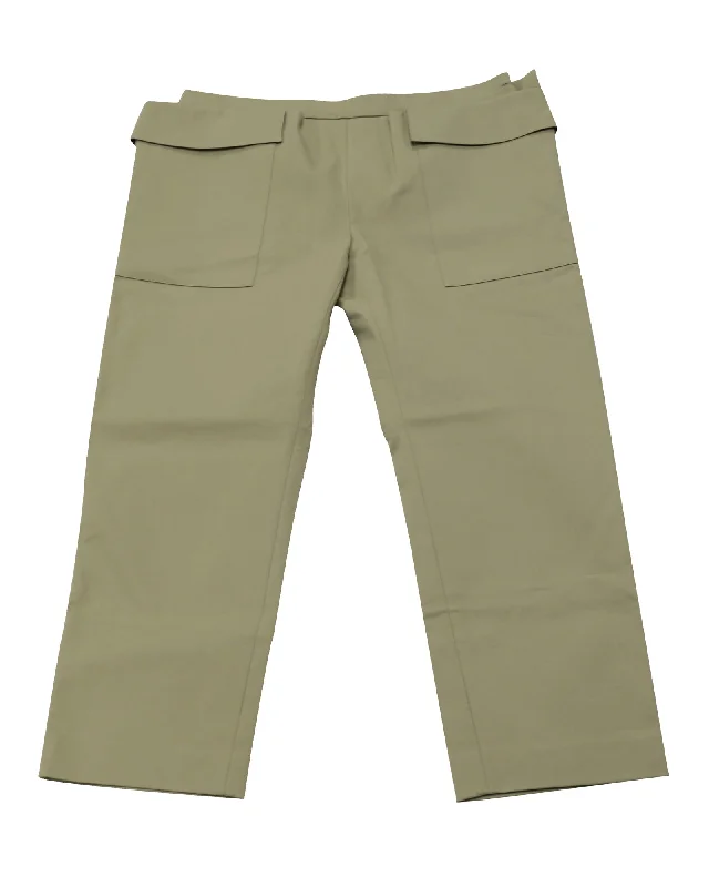 Maison Rabih Kayrouz Skinny Pants in Khaki Cotton Slim Fit Casual Pants