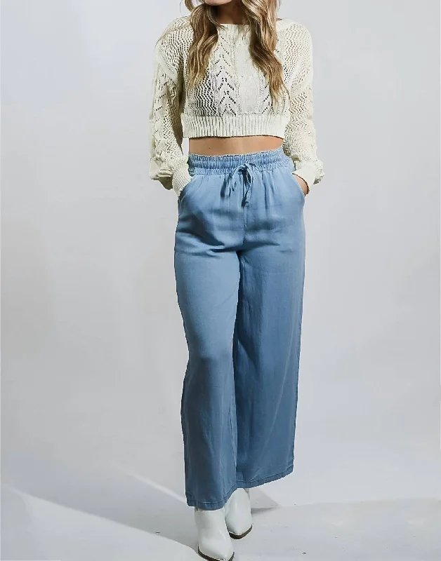 Jumpstart My Heart Pants In Blue High-Waist Trousers