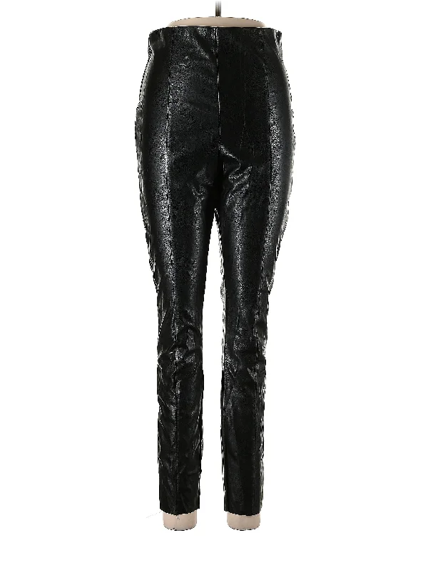 Faux Leather Pants Cozy Knit Pants