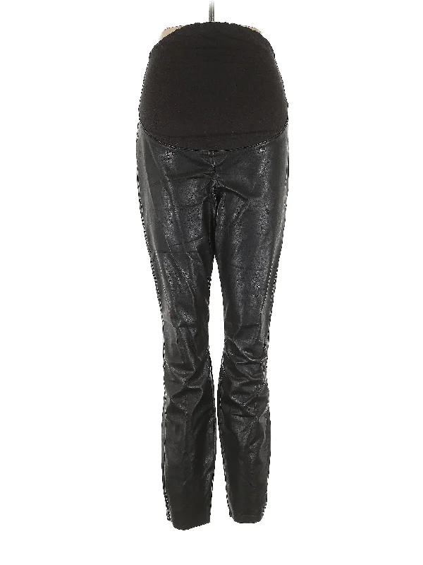 Faux Leather Pants Elegant High-Waist Pants