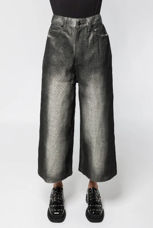 Melitta Baumeister Cropped Painted Denim Pants High-Waist Trousers