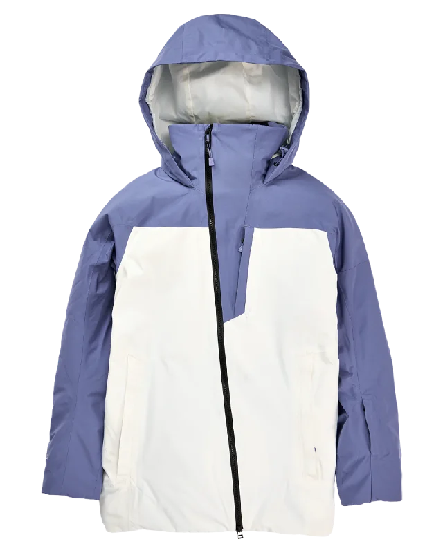 Burton Women's Pillowline Gore-Tex 2L Snow Jacket - Slate Blue/Stout White Striped Floral Plaid