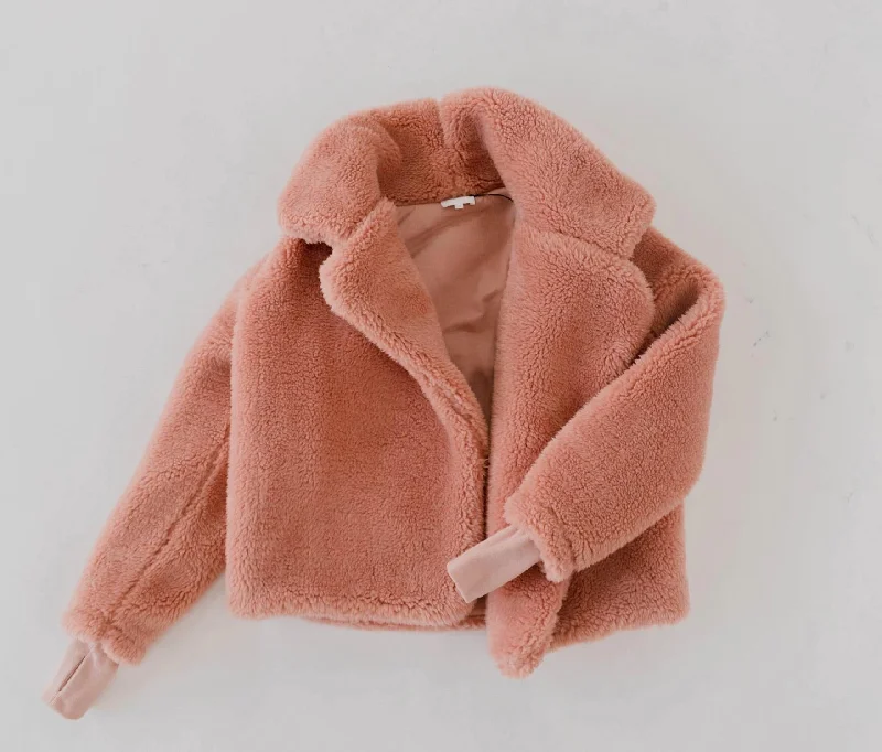 Elena Jacket In Rose Cashmere Blend Cotton Blend Poly Blend