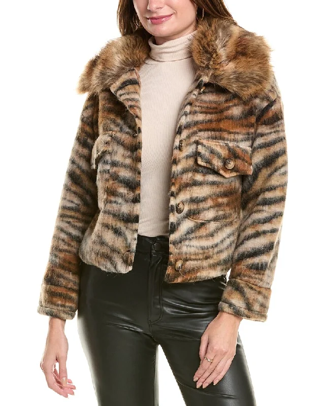 La Fiorentina Animal Print Wool Jacket Modern Contemporary Chic