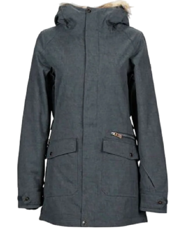 Nikita Womens Aspen Jacket - Charcoal Elasticated Padded Insulated