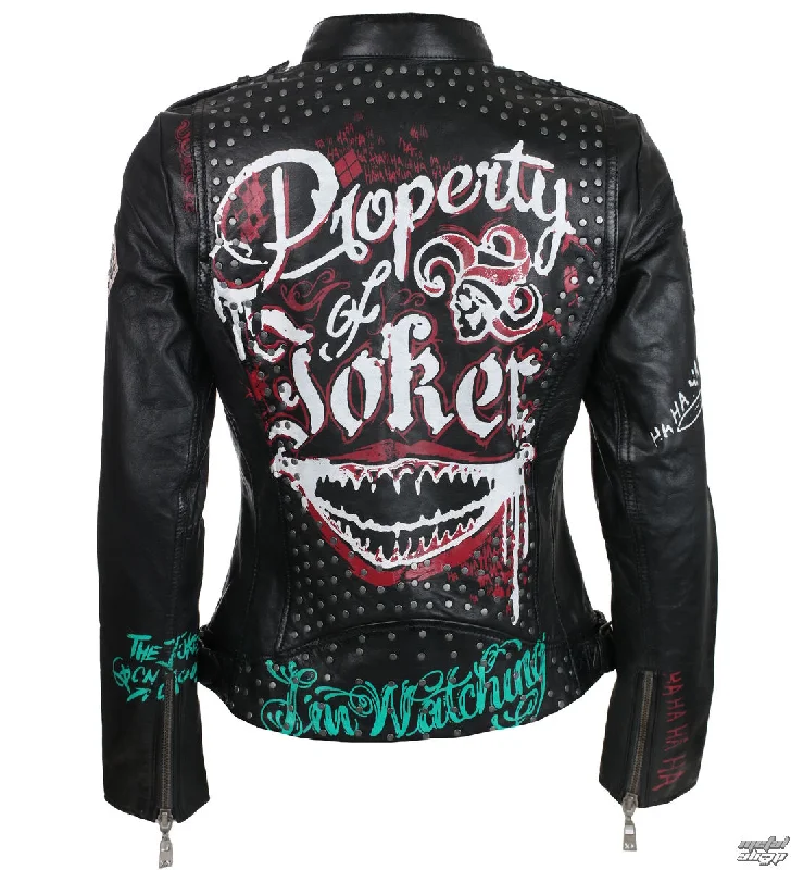 Property Of Joker Suicide Squad Women Jacket Chenille Blend Fleece Blend Nylon Blend