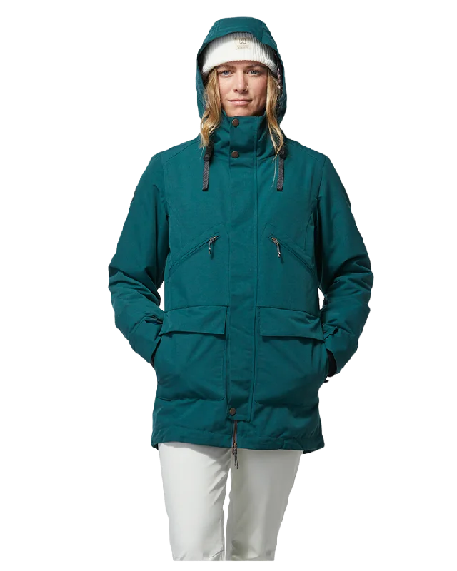 Rojo Sammy Women's Snow Jacket - Atlantic Deep - 2023 Real Fur Shearling Chenille