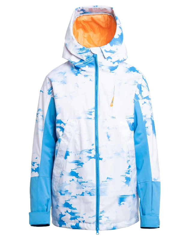 Roxy Women's Chloe Kim Technical Snow Jacket - Azure Blue Clouds Casual Formal Business