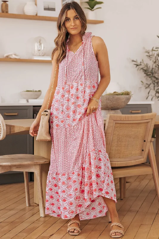 Split Neck Sleeveless Maxi Dress Stylish Off-Shoulder Maxi Dress