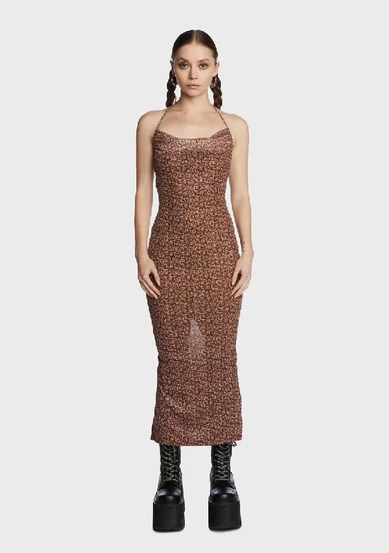 Chocolate Post Date Feels Maxi Dress Comfortable Bohemian Maxi Dress