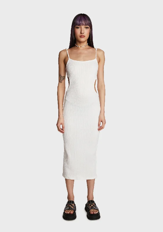 Energy Session Maxi Dress - White Elegant Wraparound Maxi Dress