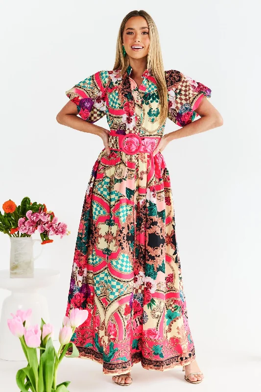 Luisa Maxi Dress - Hot Pink - Exclusive Fashionable High-Waist Maxi Dress