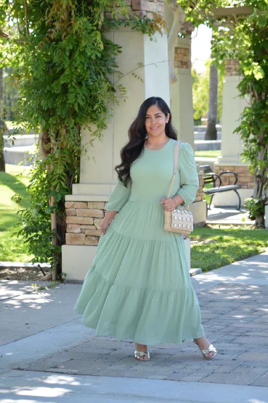 Marbella Sage Maxi Dress Fashionable Halter Neck Maxi Dress