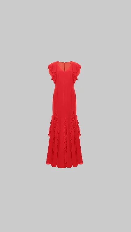 Phase Eight Donatella Ruffle Maxi Dress Trendy Off-Shoulder Ruffle Maxi Dress