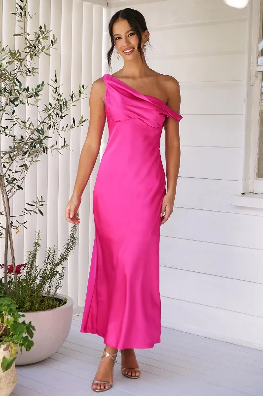 Taylor Maxi Dress - Fuchsia - FINAL SALE Casual Maxi Dress with Pockets