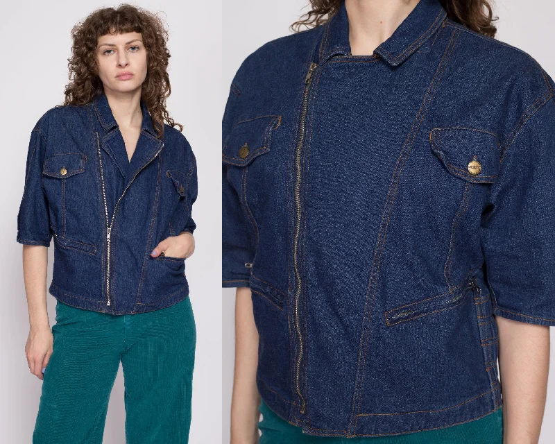 80s Marithe Francois Girbaud Denim Jacket - Small Print Jacket Jacquard Jacket Embroidered Jacket