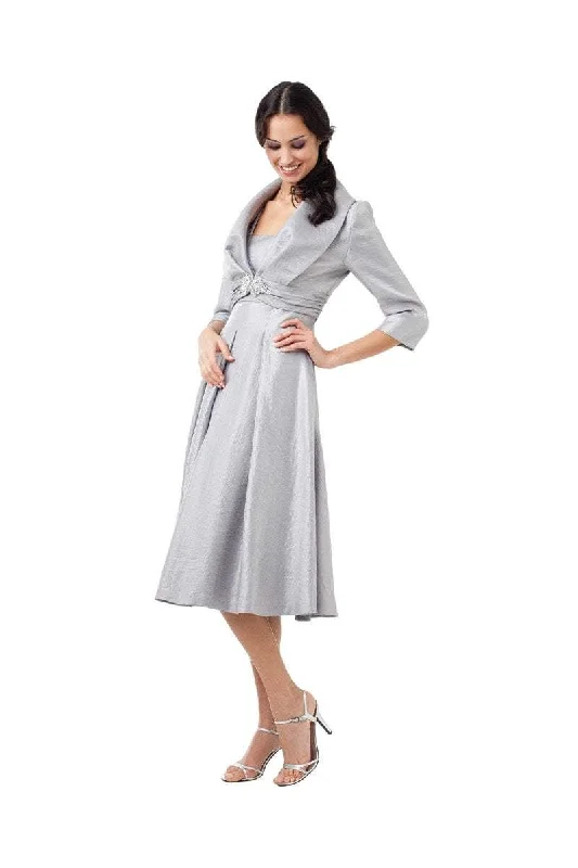 Adrianna Papell 81857160 Satin A-Line Dress With Jacket Wool Jacket Cashmere Jacket Tweed Jacket