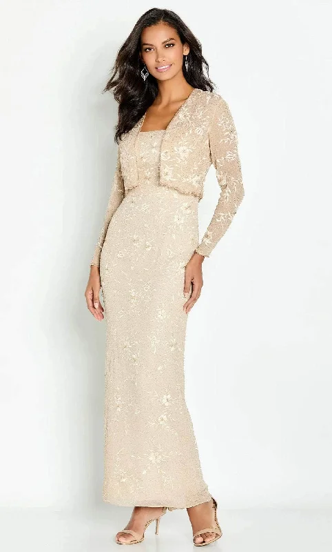 Cameron Blake CB137 - Evening Mother of the Bride Dress with Jacket Chenille Fabric Brocade Fabric Lace Fabric