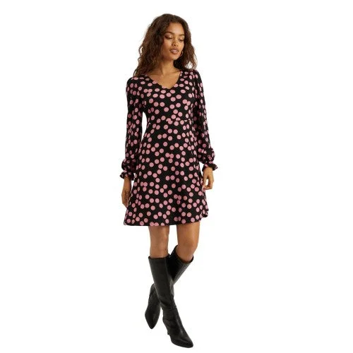 Dorothy Perkins Womens/Ladies Polka Dot Petite Long-Sleeved Mini Dress Trendy Bodycon Mini Dress