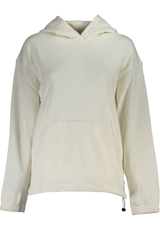 Calvin Klein White Cotton Womens Sweater Transparent Opaque Sheer