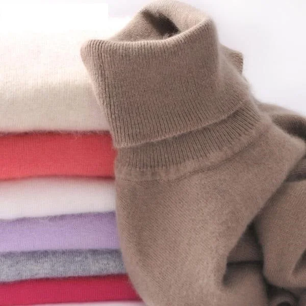 Cashmere Knitted Turtleneck Sweaters Long Sweater Short Sweater Cropped Sweater