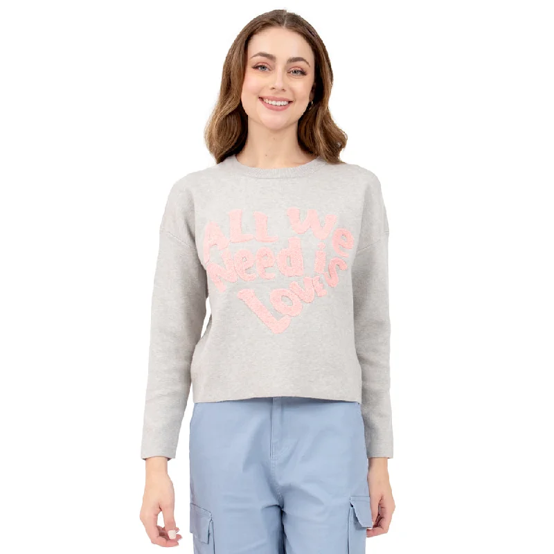 SWEATER PARA MUJER PRINTED LOVE DESIGN FOREVER 21 Terry Blend Velvet Blend Canvas Blend