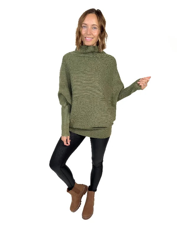 Marley Dolman Sweater- LIGHT OLIVE Mesh Fabric Canvas Fabric Denim Fabric