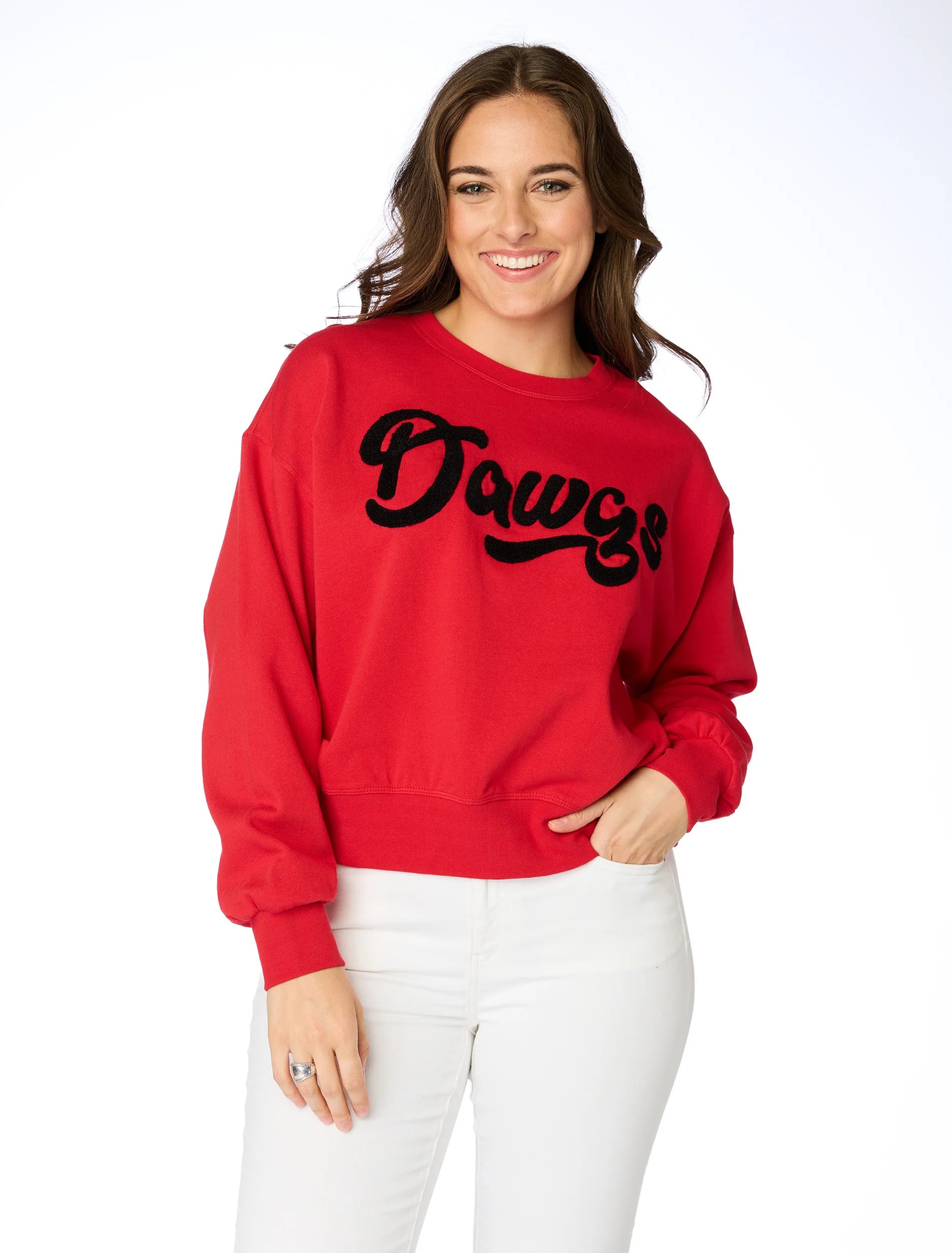 Stewart Simmons The Dawgs Varsity Sweatshirt Hoodie with Contrast Stitching Detailed Premium