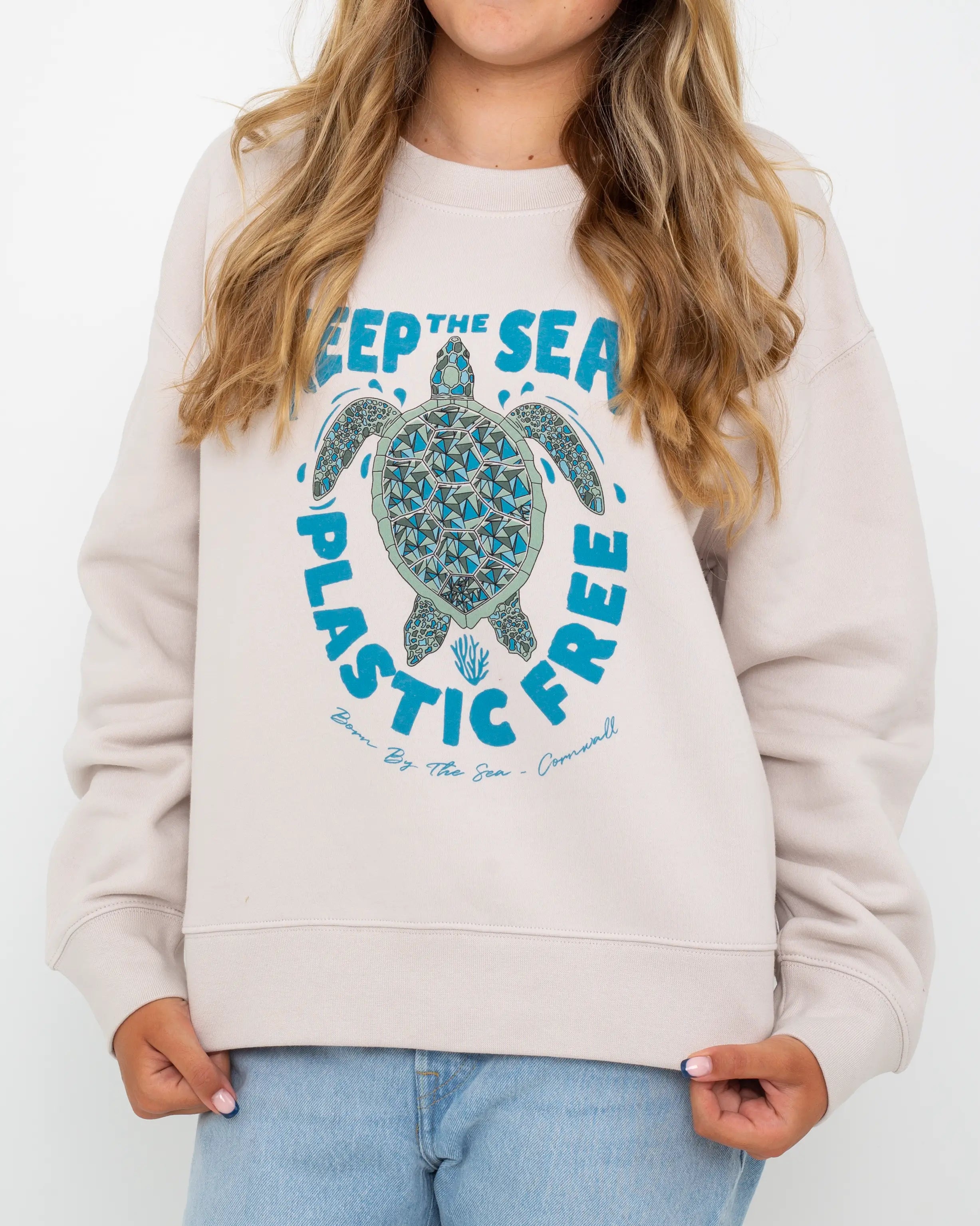 Turtle Sweatshirt in Bone Hoodie with Oversized Fit Loose Comfortable