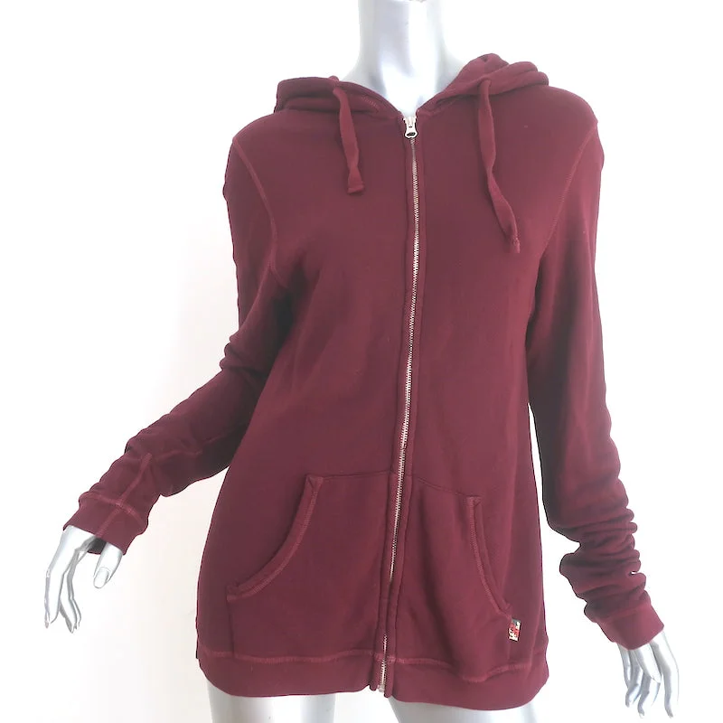 FREECITY Superfluff Lux Zip-Up Hoodie Sweatshirt Deep Love Red Size 3 Hoodie with Velcro Closure Adjustable Secure