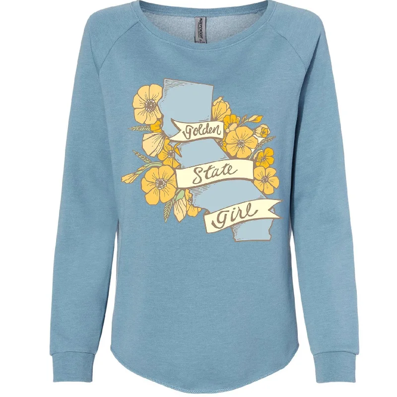 Golden State Girl Crewneck Sweatshirt Hoodie with Zipper Versatile Modern