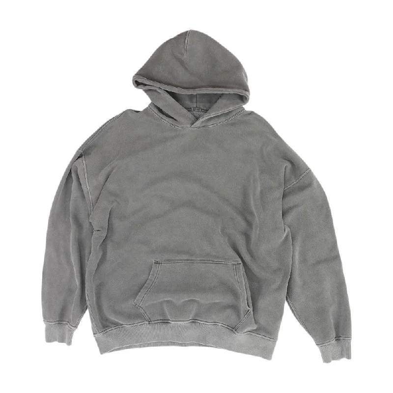 Gray Solid Hoodie Hoodie with Hood Adjustable Protection