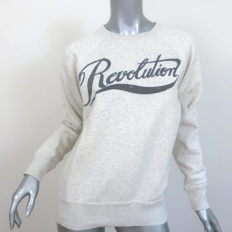 Isabel Marant Etoile Revolution Raglan Sweatshirt Ecru Fleece Size 36 NEW Hoodie with Lace Feminine Delicate