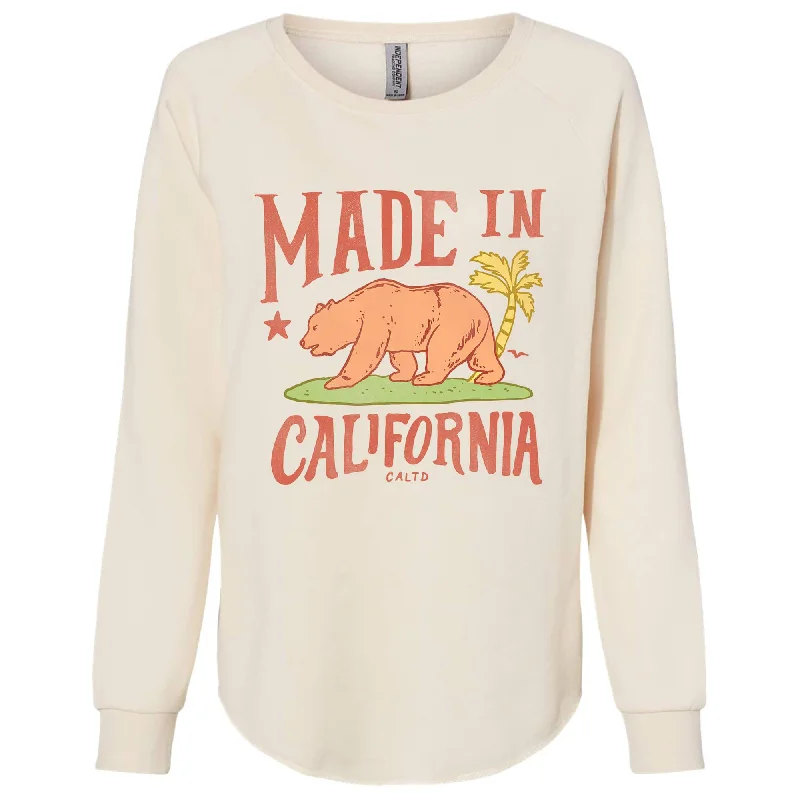 Made in California Crewneck Sweatshirt Hoodie with Tie-Dye Psychedelic Retro