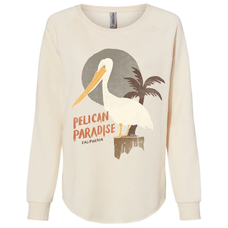 Pelican Paradise Bone Crewneck Sweatshirt Hoodie with Stripes Bold Sporty