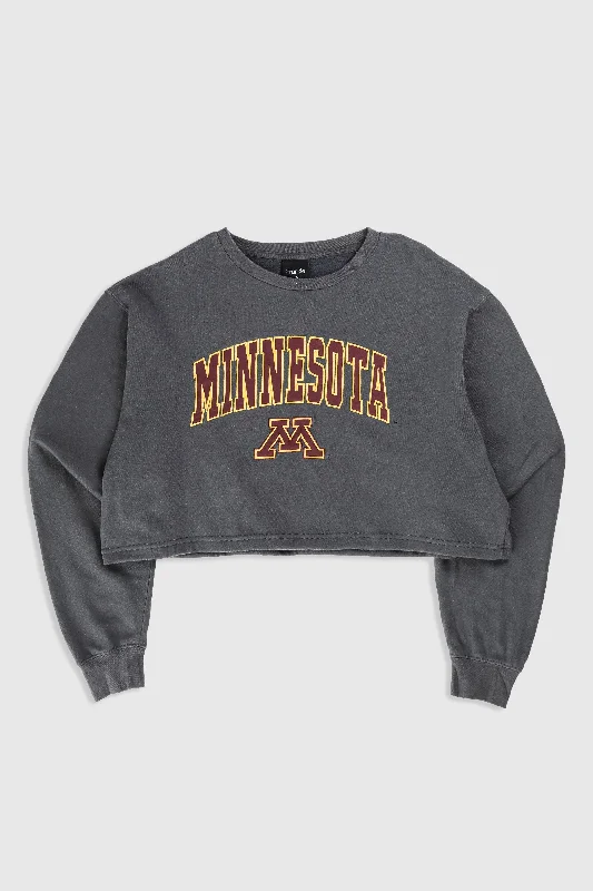 Rework Minnesota Crop Sweatshirt - XL Hoodie with Magnetic Closure Innovative Modern