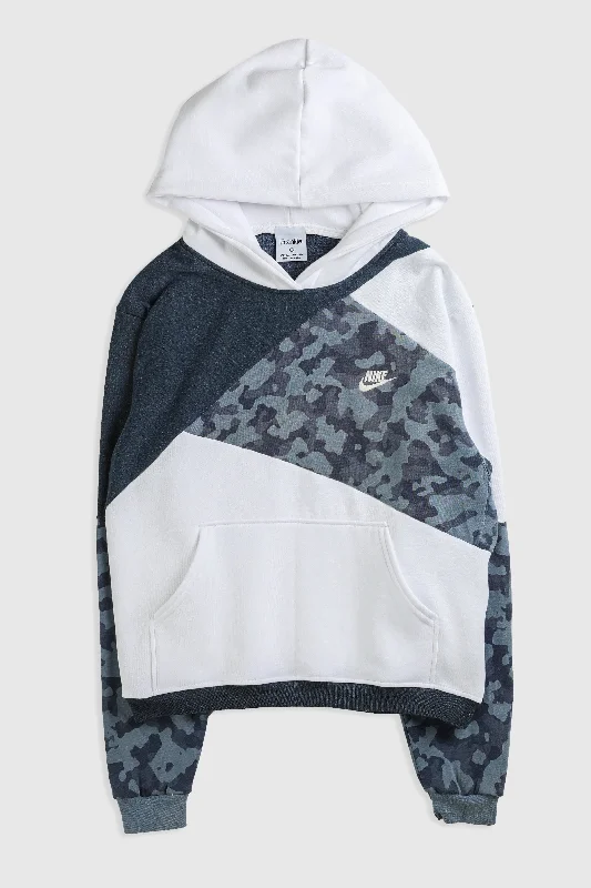 Rework Nike Patchwork Sweatshirt - S Hoodie with Pastel Soft Subtle