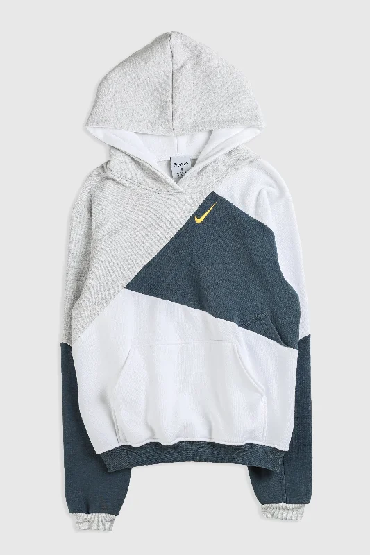 Rework Nike Patchwork Sweatshirt - XS Hoodie with Drop Shoulder Relaxed Streetwear