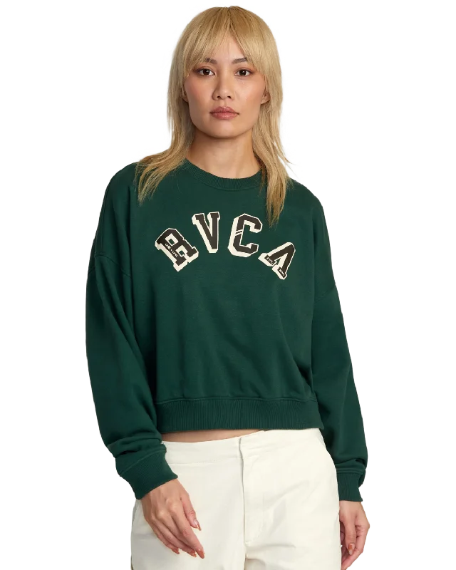 Ivy League Sweatshirt in Pine Needle Hoodie with Front Slit Layering Stylish