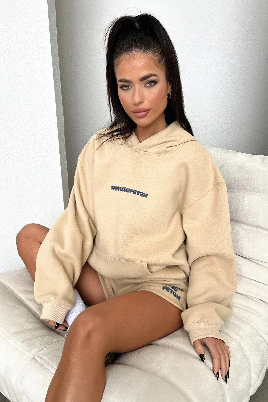 Series 3 Hoodie - Beige Hoodie with Half-Zip Sporty Casual