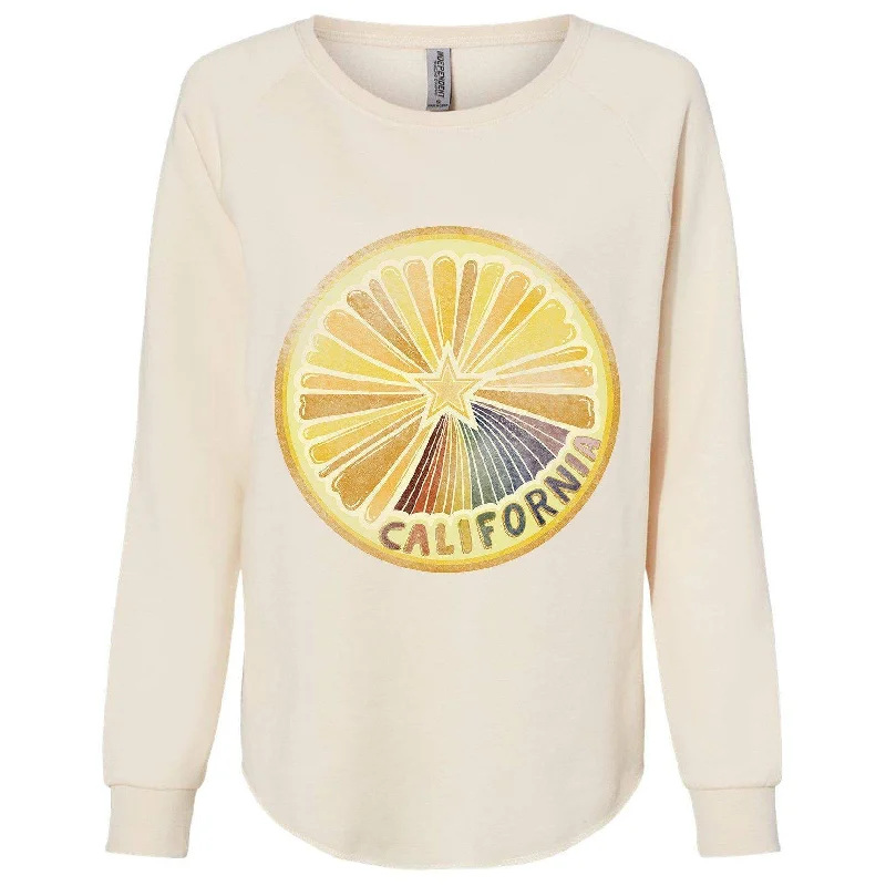 Starburst Orange Crewneck Sweatshirt Hooded Sweatshirt Casual Wear Street Style