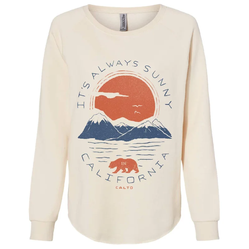 Sunny California Crewneck Sweatshirt Hoodie with Turtle Neck Cozy Winter