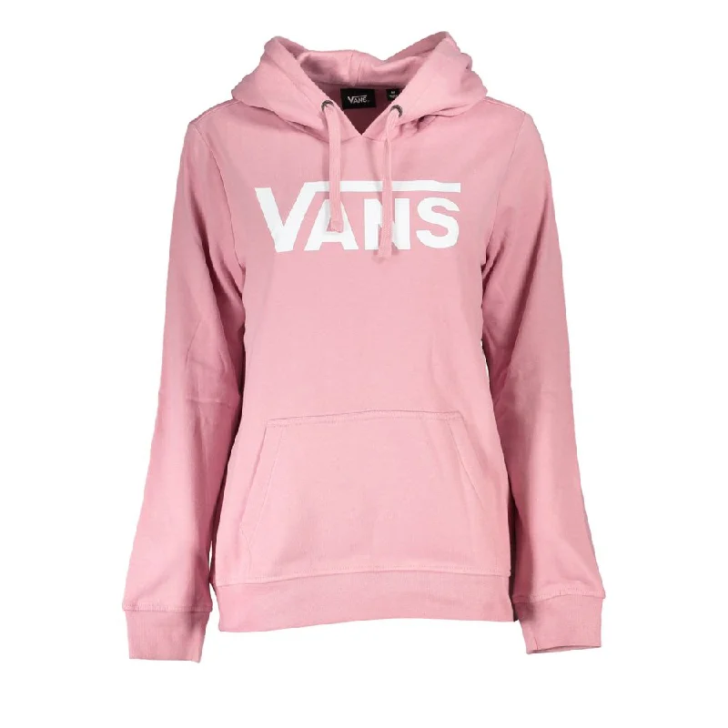 Vans Chic Pink Hooded Fleece Sweatshirt Oversized Hoodie Comfort Casual