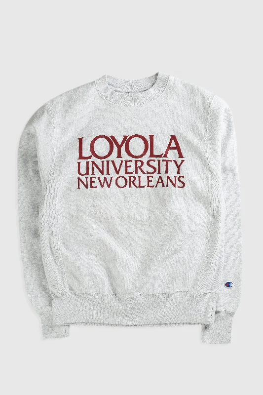 Vintage Loyola University Sweatshirt Hoodie with Slim Fit Tailored Modern