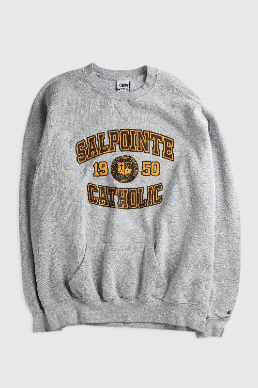 Vintage Salpointe Catholic Sweatshirt Hoodie with Elastic Cuffs Stretchable Comfortable