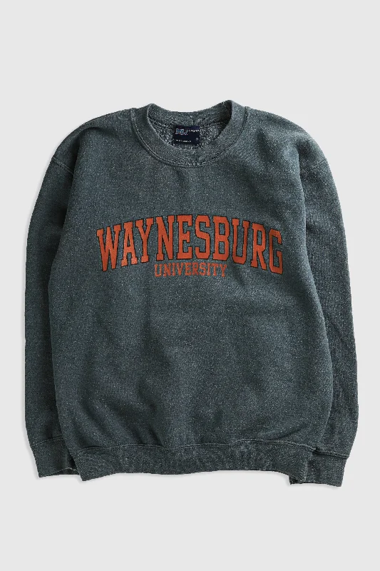 Vintage Waynesburg Sweatshirt Hoodie with Distressed Vintage Worn