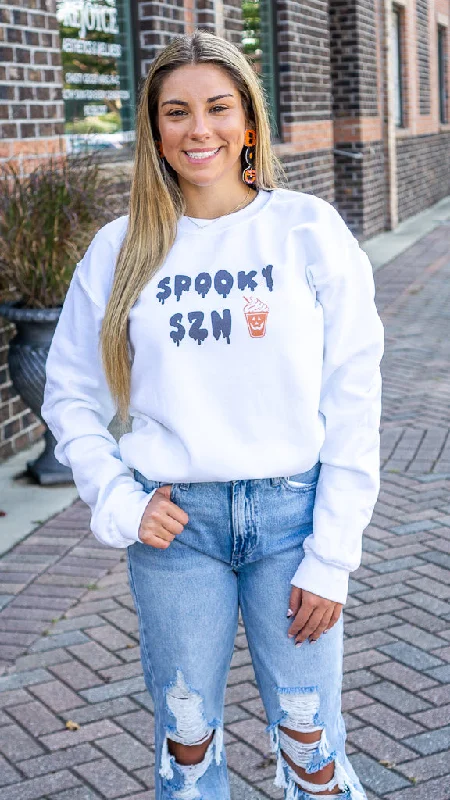 Spooky Szn PSL Sweatshirt Hoodie with Distressed Vintage Worn